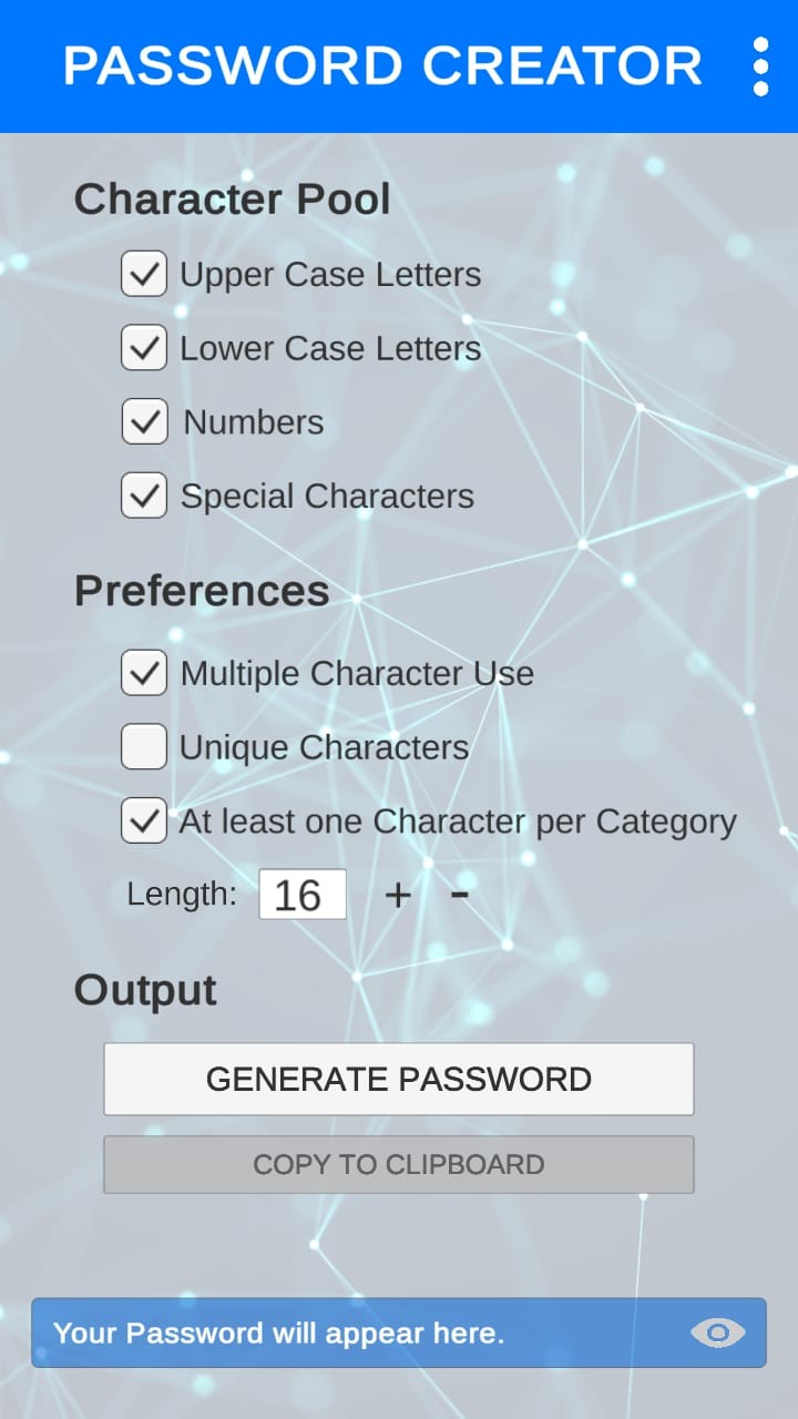 ch4 password creator java gui